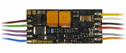 ZIMO MS490F, N-H0 sound-decoder, NEM 651 (6-pin plug), 0,7A, 4 function outputs